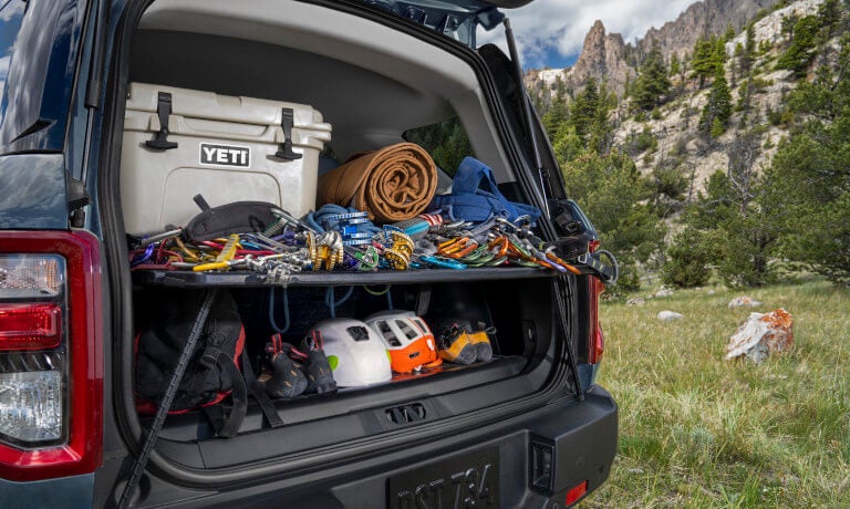 Ford Bronco with cargo storage in trunk