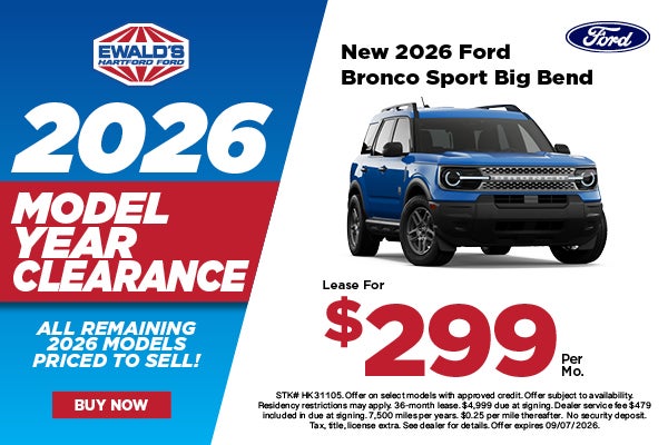 2026 Ford Bronco Sport Big Bend Lease $299 