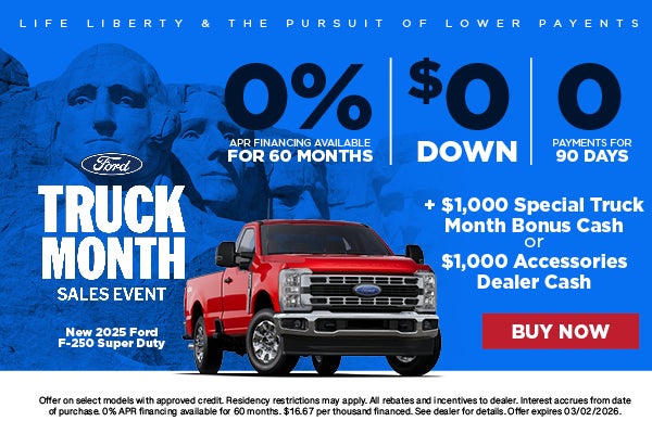 2025 Ford Super Duty 0%, $0 Down, 0 Payments for 90 Days!