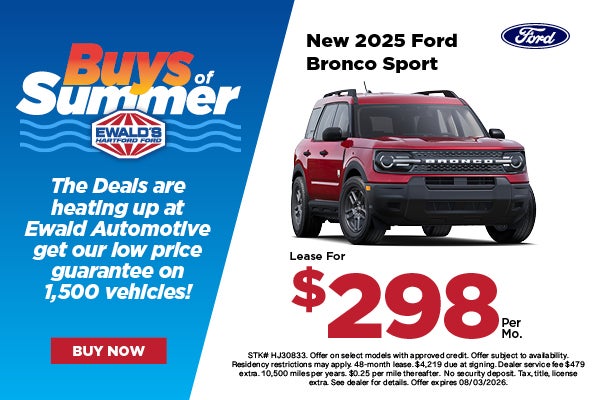2025 Ford Bronco Sport Lease $298