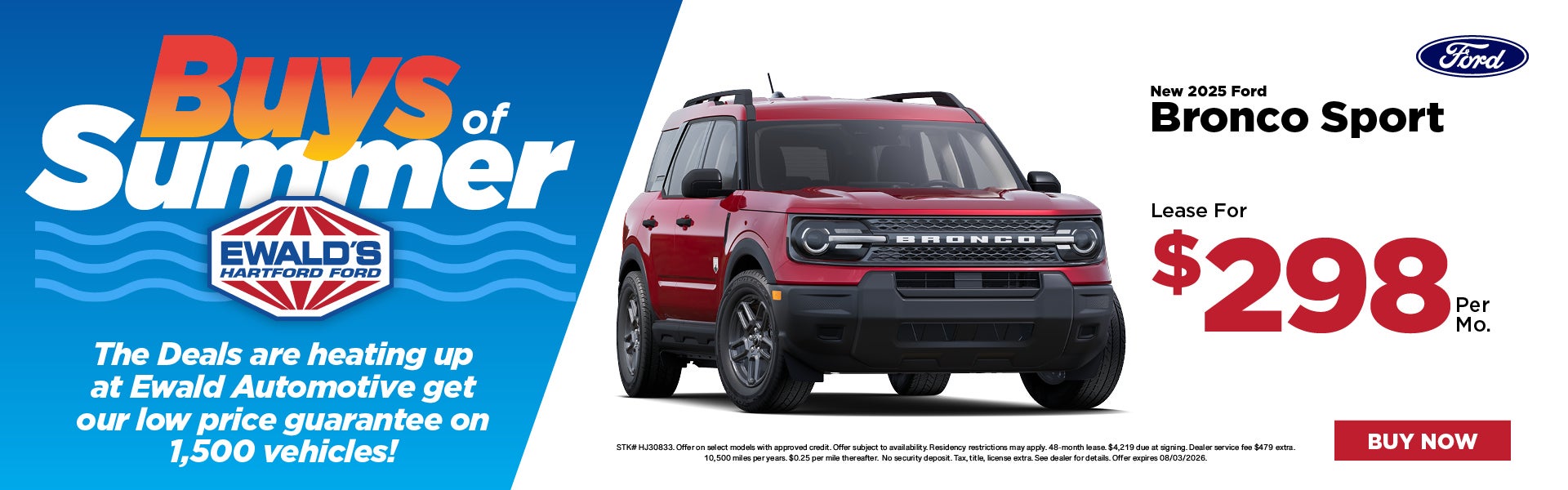 2025 Ford Bronco Sport Lease $298
