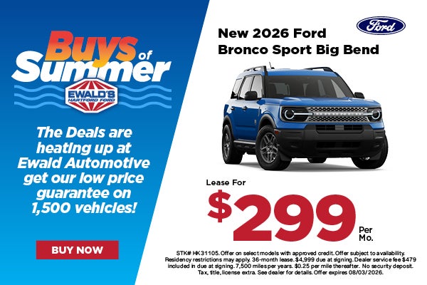 2026 Ford Bronco Sport Big Bend Lease $299