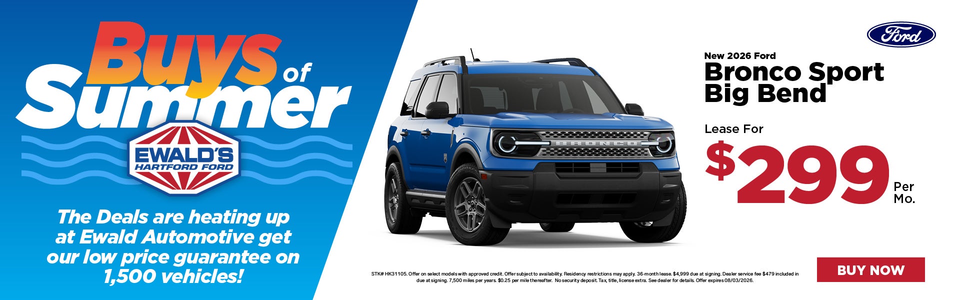2026 Ford Bronco Sport Big Bend Lease $299