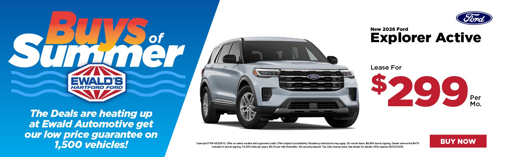 2026 Ford Explorer Active Lease $299