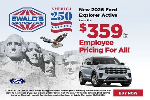 2026 Ford Explorer Active Lease $359- Employee Pricing