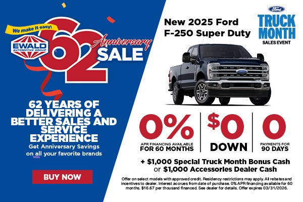 2025 Ford F-250 0% APR, $0 Down, No payments for 90 days