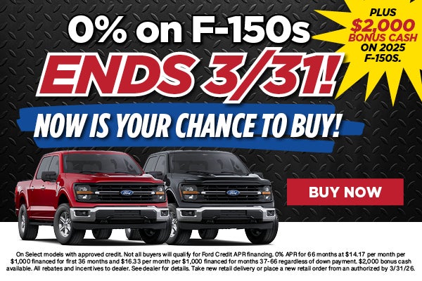 0% on F-150s ENDS 3/31!