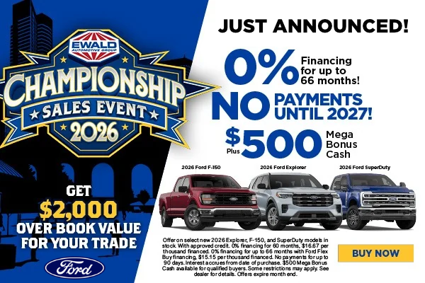0% FOR 66 + $500 BONUS CASH! 2026 F-150 & EXPLORER