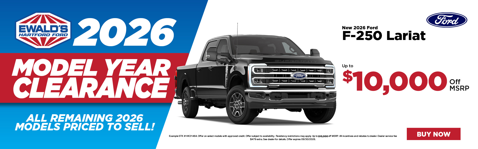 2026 Ford F-250 Lariat up to $10,000 off MSRP