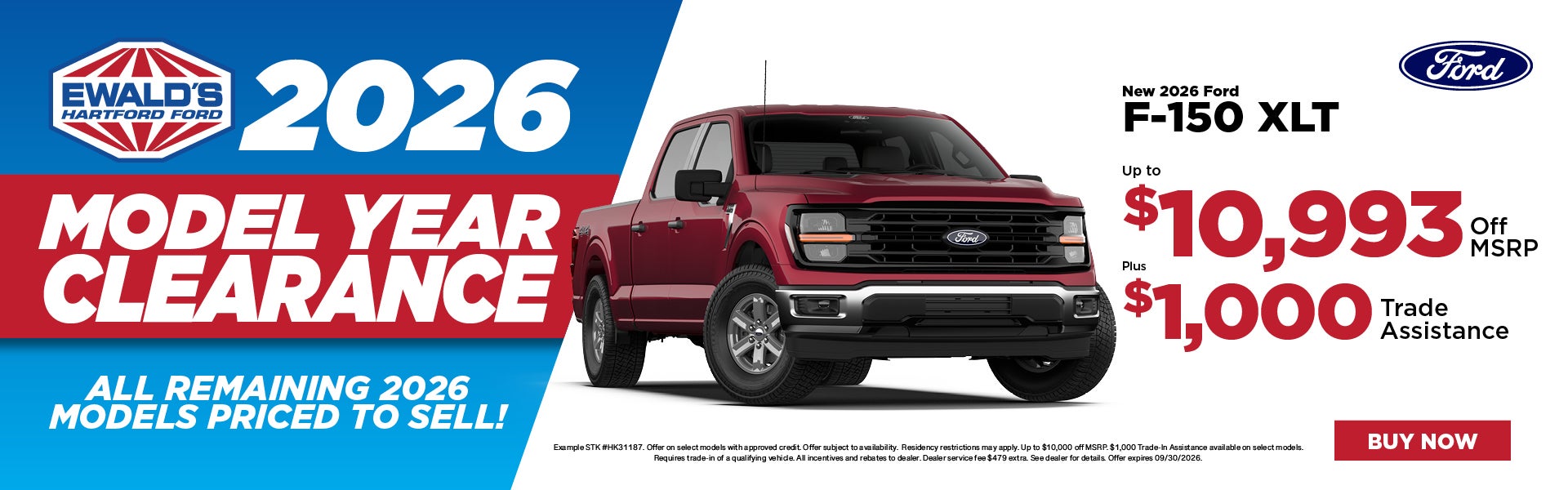 2026 F-150 XLT up to $10,993 off MSRP + $1,000 Trade Assist